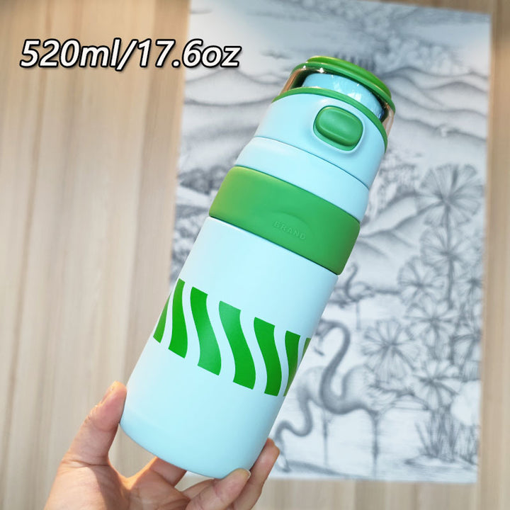 Women's BPA-free water bottle with innovative safety closure Bowlift