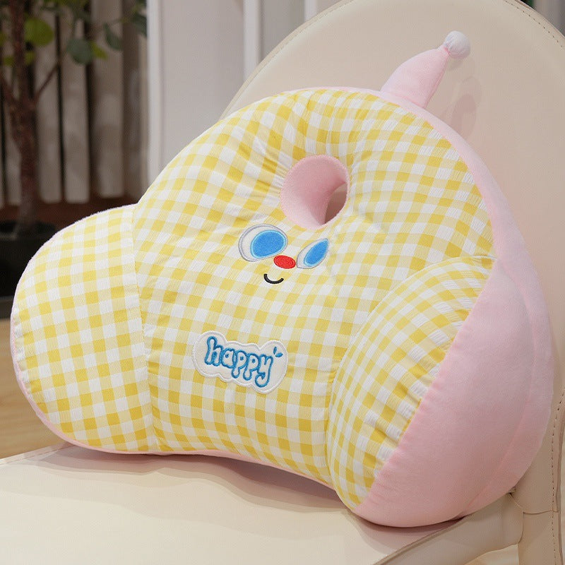 Plush back support pillow with casual design Bowlift