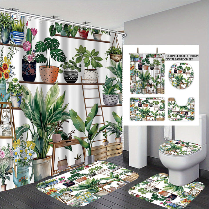 Digital Bow Pattern Bathroom Décor Set Bowlift