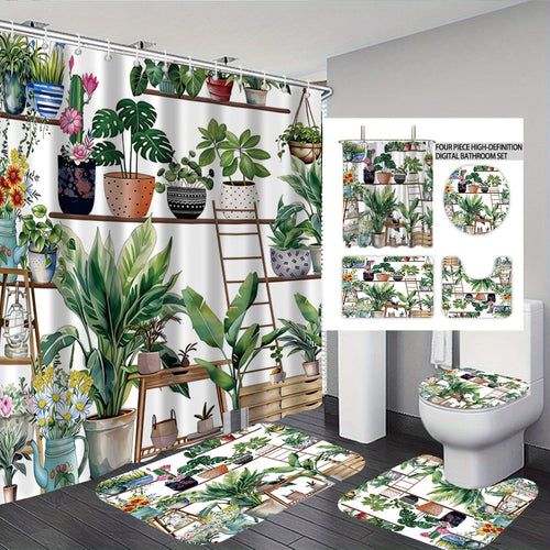Digital Bow Pattern Bathroom Décor Set Bowlift