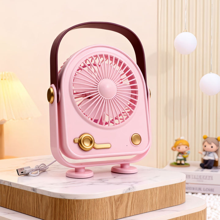 Ladies Portable Mini Fan with Flexible Handle and Innovative Design Bowlift