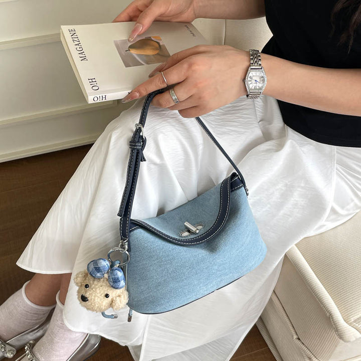 Stylish Denim Crossbody Purse Bowlift