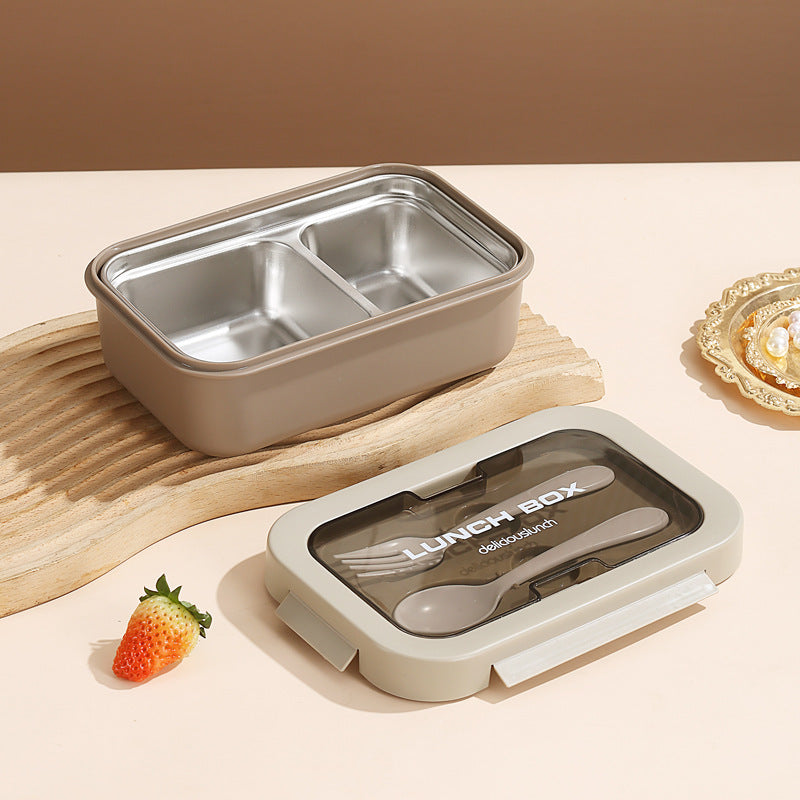 Multi-Layered Insulated Bento Lunch Box with Built-in Utensils
