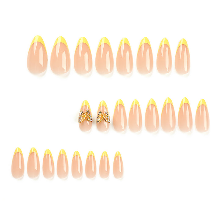 Artful stiletto nails with glamorous butterfly design Bowlift