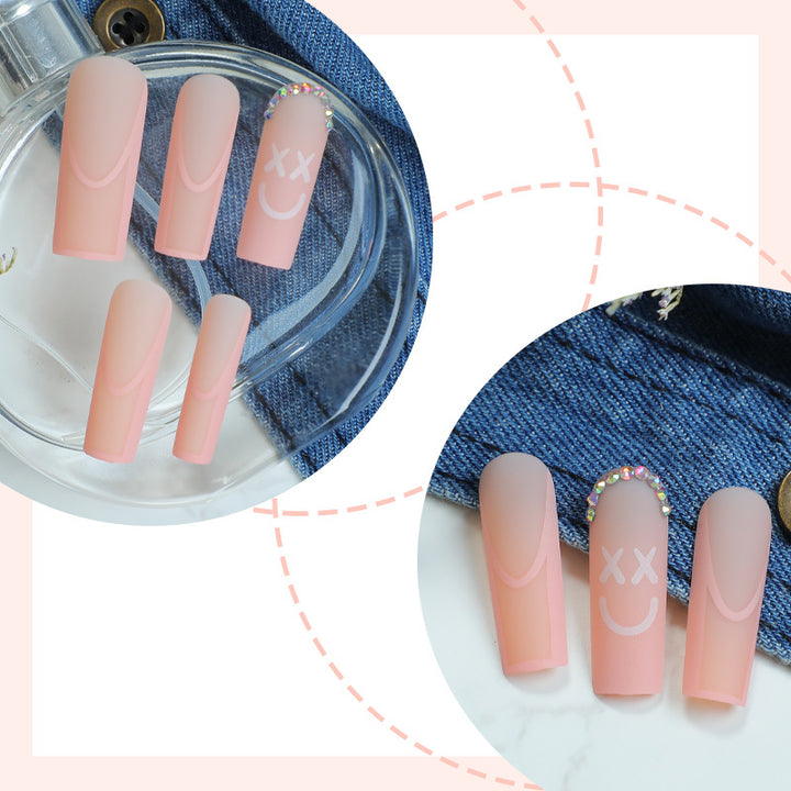 Decorative Press-On Nail Set with Playful Designs Bowlift