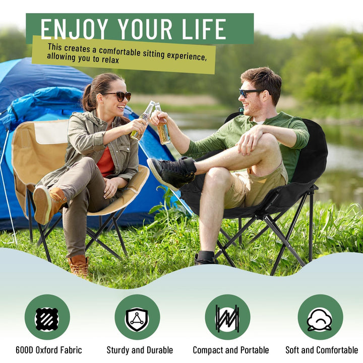 Women's folding chair with comfortable backrest and cup holder Bowlift