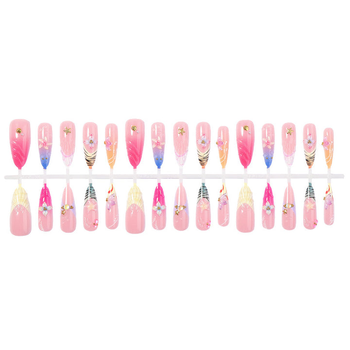 Creative nail art set with luxurious floral and glitter accents Bowlift