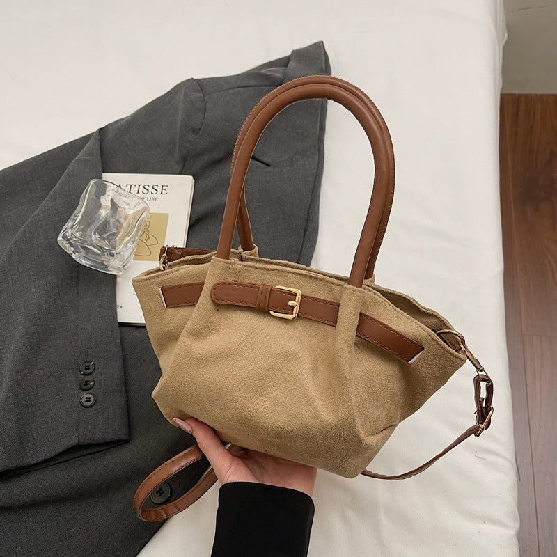 WoChic Suede Satchel Bag Bowlift