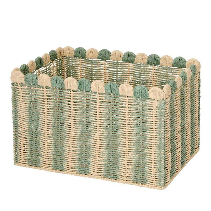 Decorative Woven Storage Basket with Scalloped Edges Bowlift