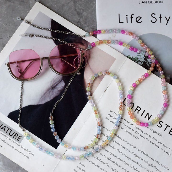 Colorful Textured Beaded Eyewear Chain Bowlift