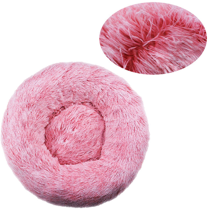 Round Fuzzy Dog Bed