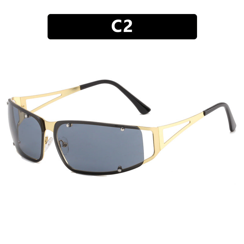 Women's fashionable sunglasses with futuristic design and exquisite metal frame Bowlift