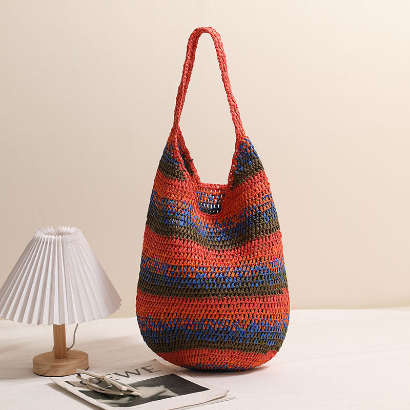 Handcrafted Casual Shoulder Bag Made of Braided Material Bowlift