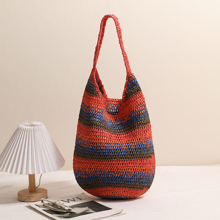 Handcrafted Casual Shoulder Bag Made of Braided Material Bowlift