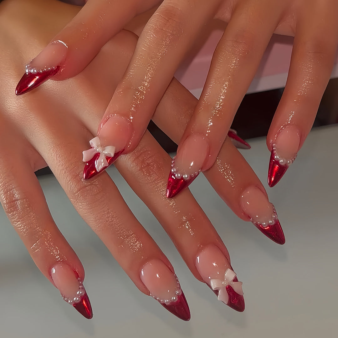 Elegant Stiletto Press-On Nail Art Bowlift