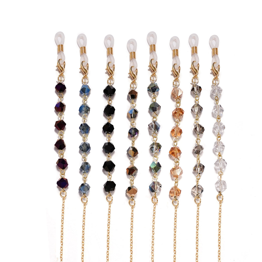 Elegant Crystal-Studded Eyewear Chain Bowlift