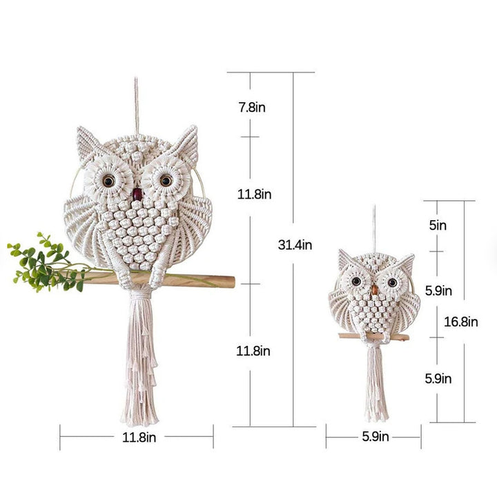 Artful Macrame Wall Hanging In Owl Shape Bowlift