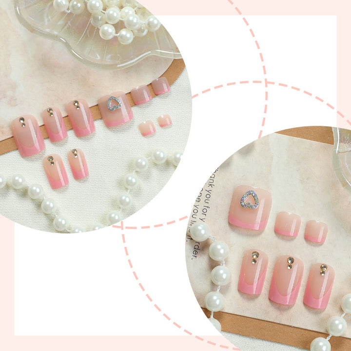 Acrylic Nail Set with Stylish Accents Bowlift