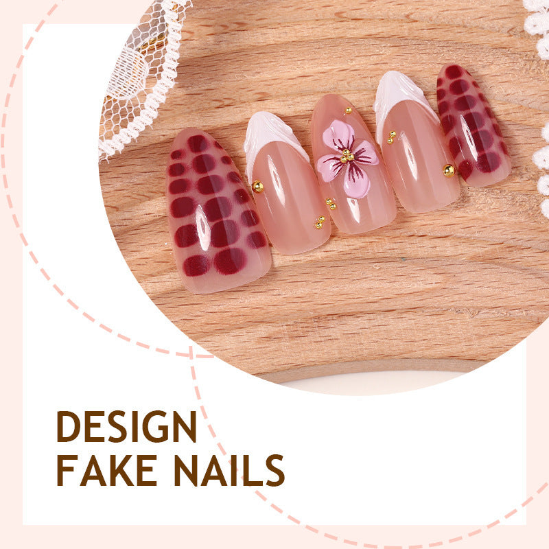 Nail art set with decorative floral and glamorous design Bowlift