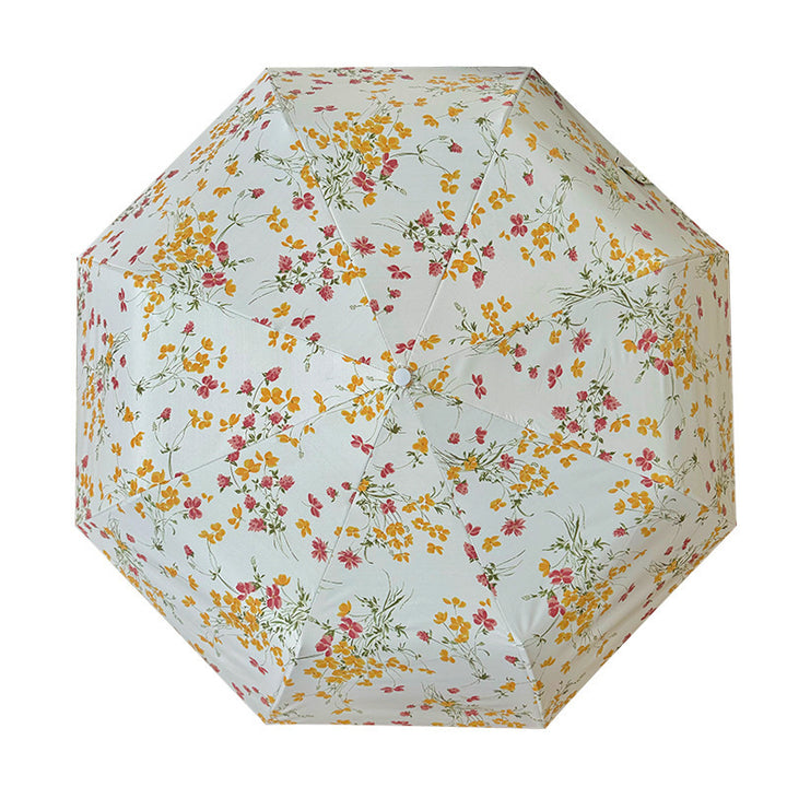 Women Foldable Sunshade with Flower Design Bowlift