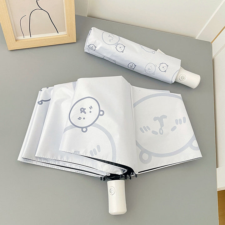 Women's Automatic Folding Umbrella with Playful Animal Design Bowlift