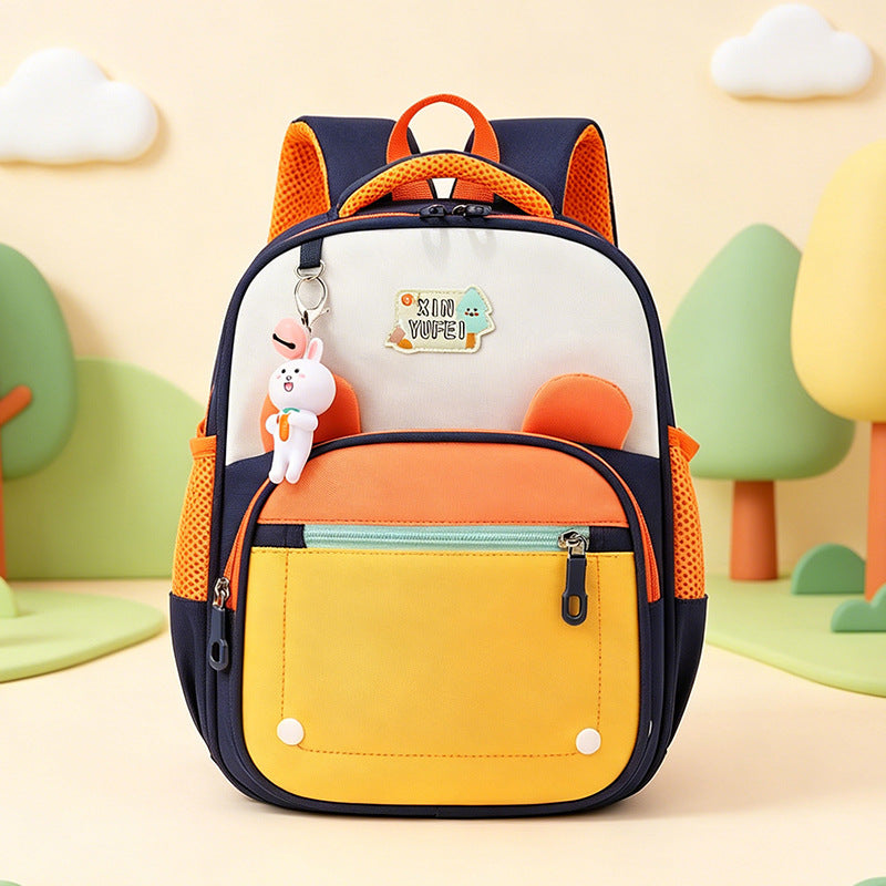 Cartoon-Themed Multi-Compartment School Backpack Bowlift
