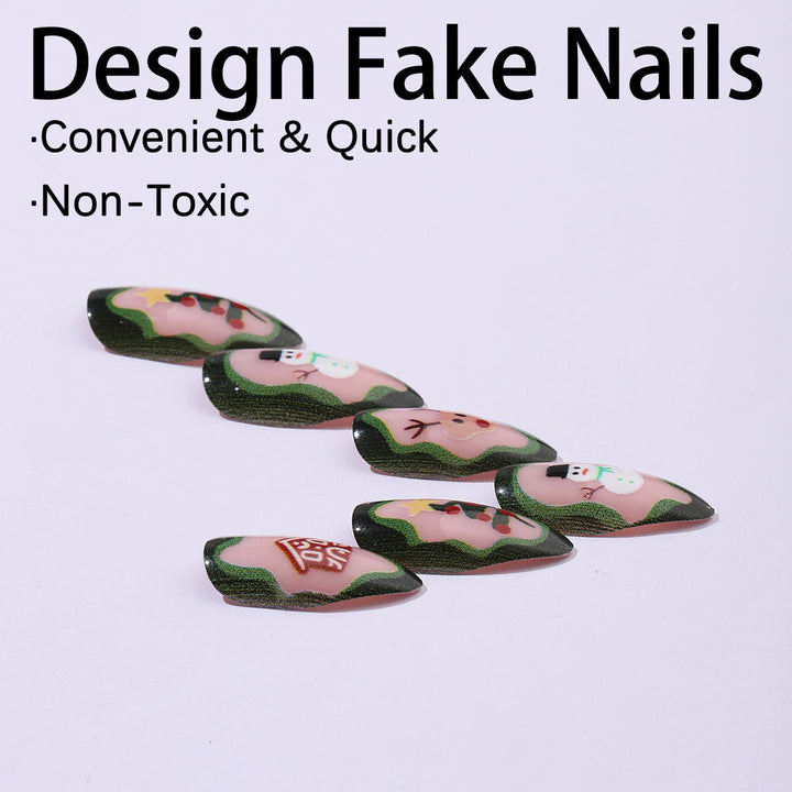 Creative nail set with festive Christmas motifs and shine Bowlift