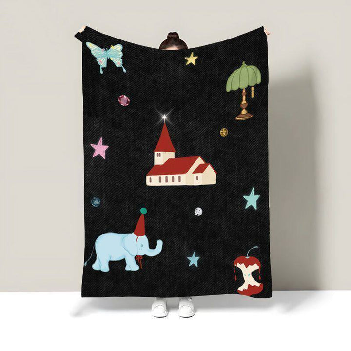 Cozy Cat-Themed Fleece Throw Blanket