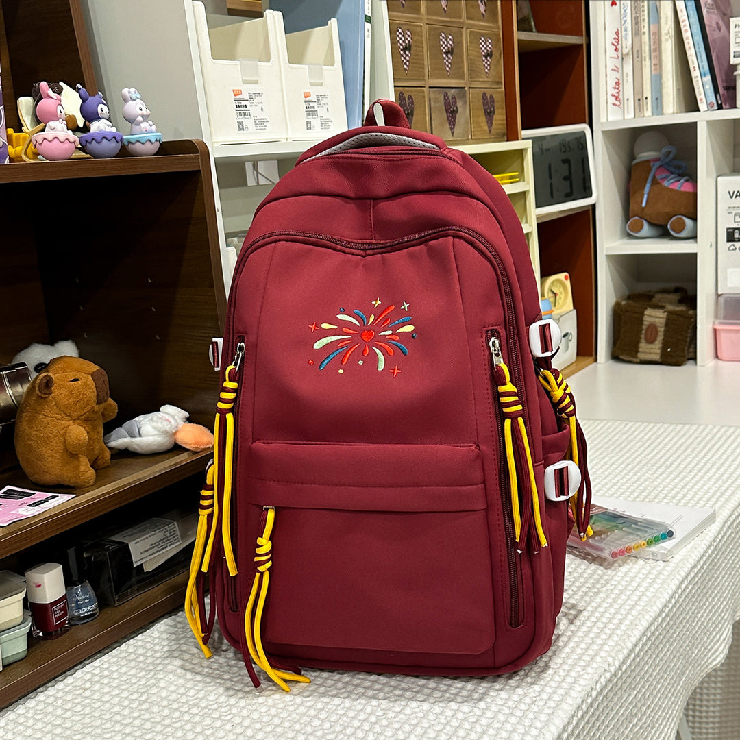 Backpack with Colorful Decorations and Innovative Compartments Bowlift