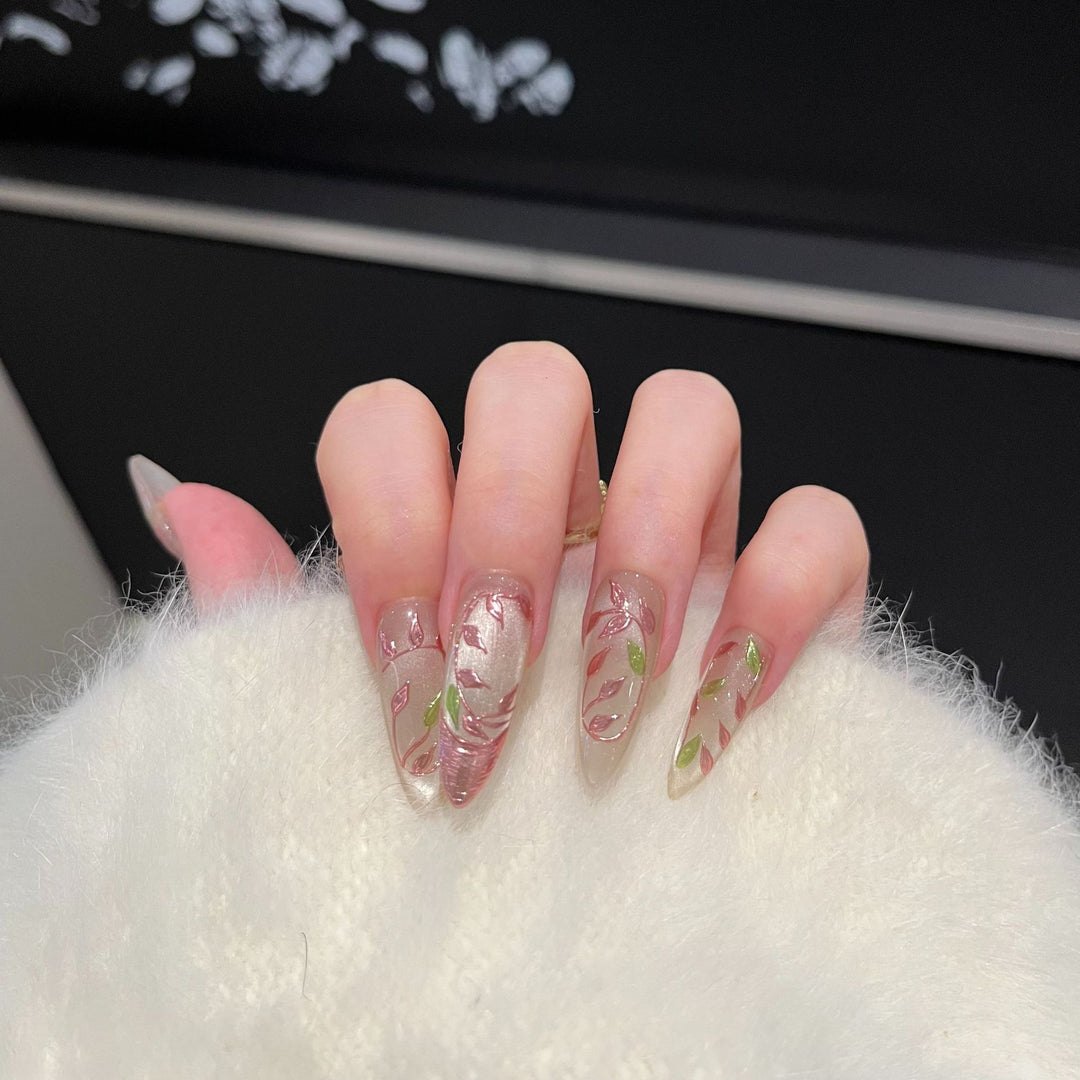 Artistic Floral Nail Tips Bowlift
