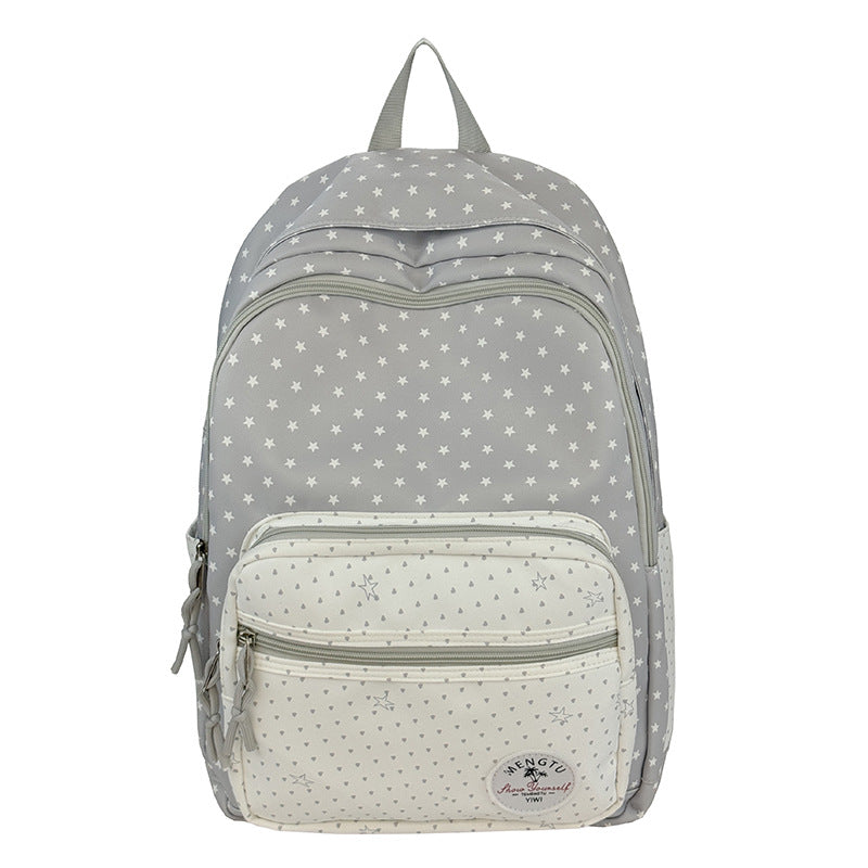Star-Patterned Multi-Compartt Backpack Bowlift