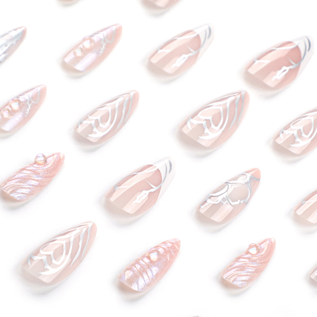 Artistic stiletto nails with holographic effects Bowlift