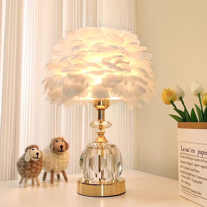 Feather-Accented Table Lamp