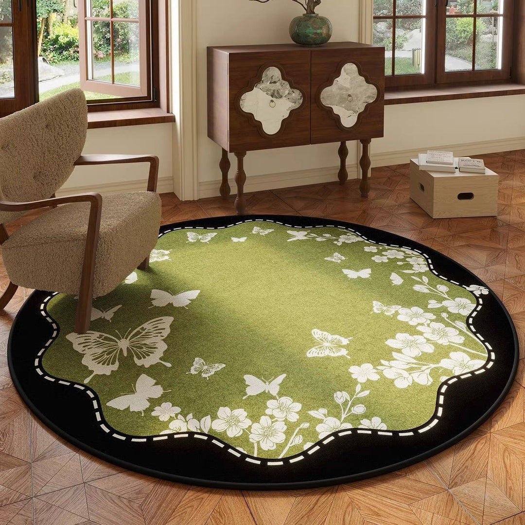 Luxurious Floral Patterned Round Area Rug