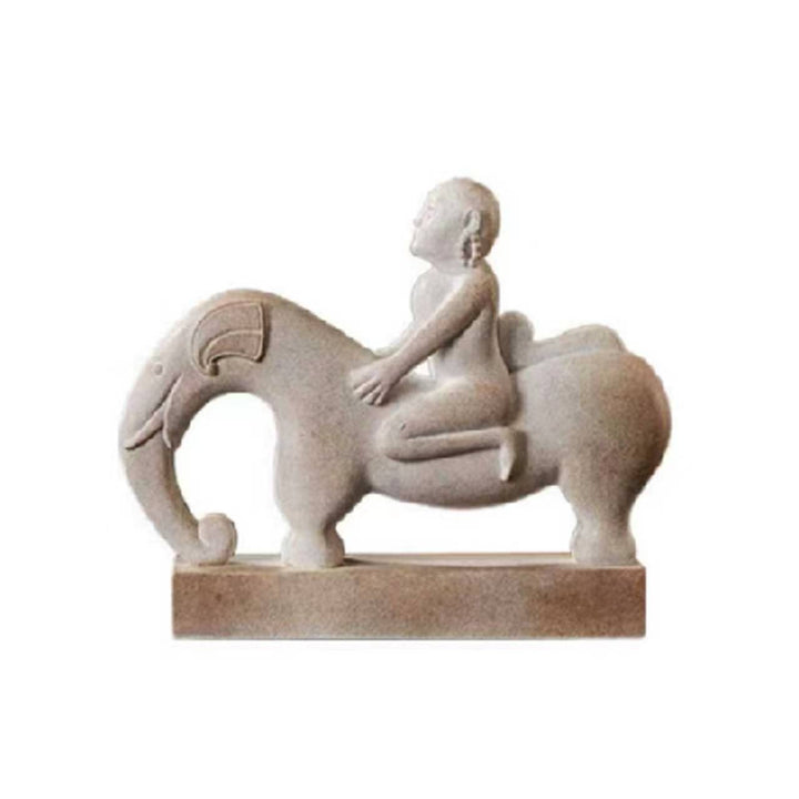 Decorative Elephant and Child Sculpture