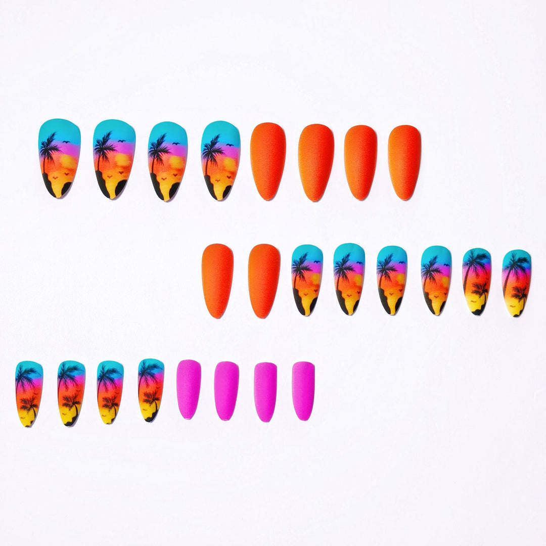 Creative Art Nails with Tropical Palm Motif Bowlift