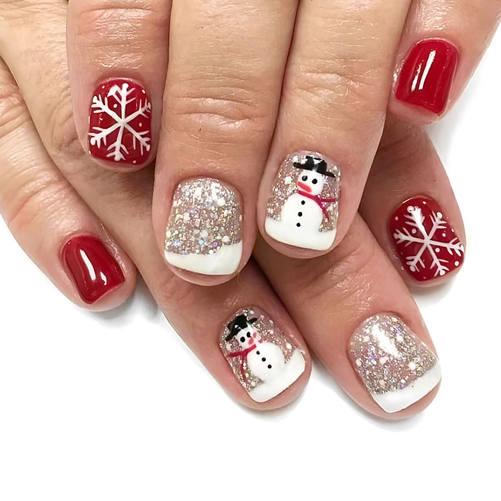 Festive Snowman Holiday Nail Art Bowlift