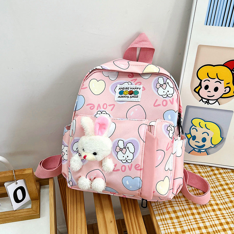 Cute Plush Bunny-Themed Mini Backpack Bowlift