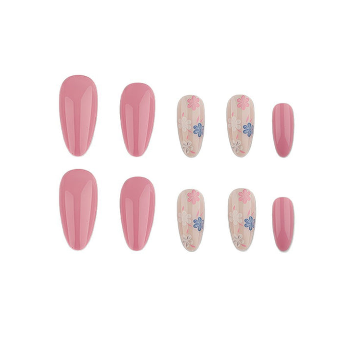 Artful Nail Extensions with Flower Pattern Bowlift