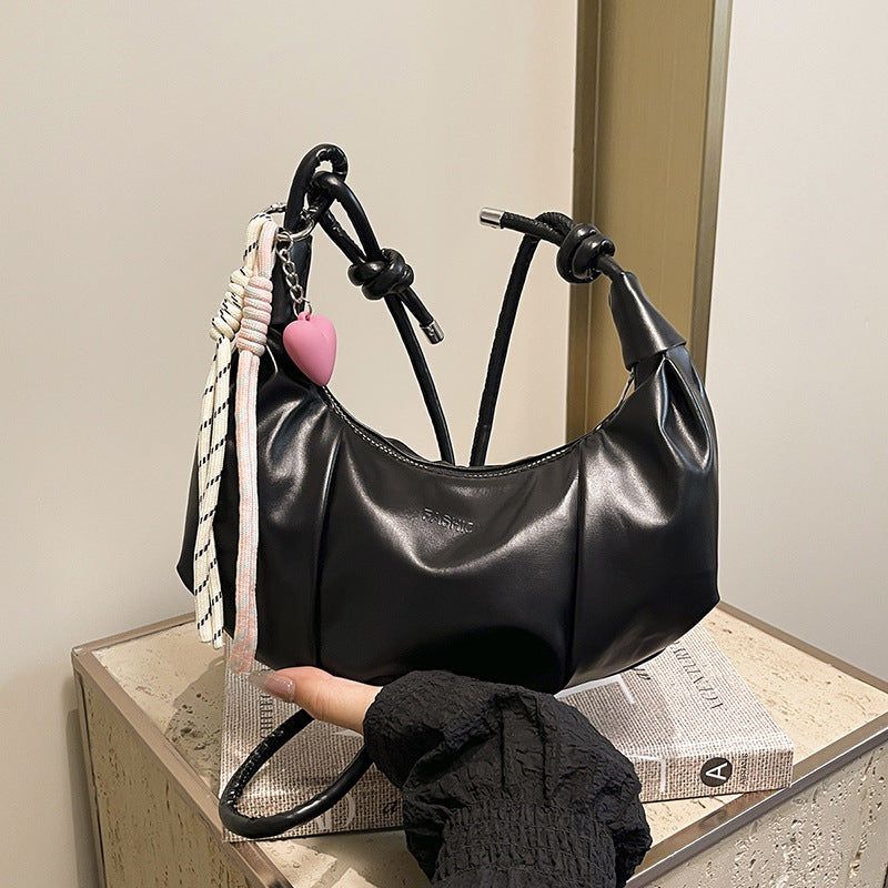 Stylish Leather Hobo Handbag Bowlift
