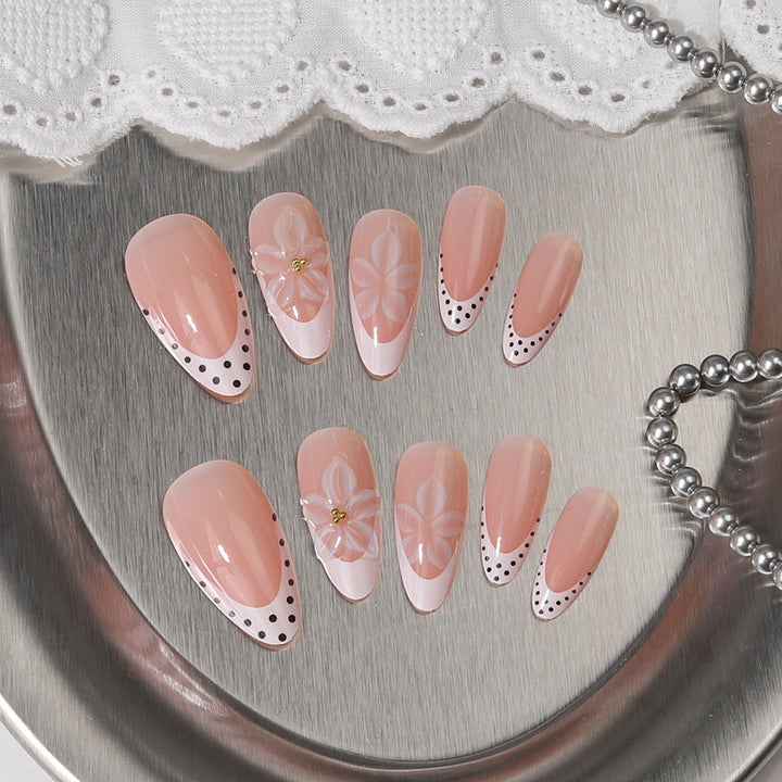 Elegant Floral Art Press-On Nail Set Bowlift