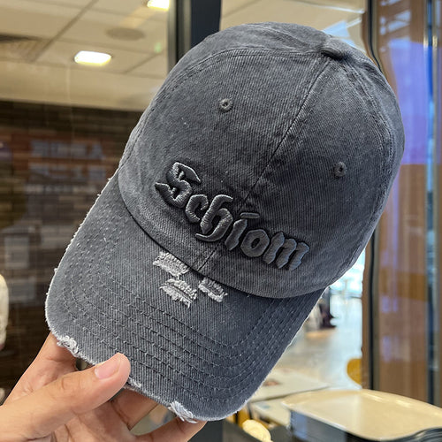 Distressed Cotton Baseball Cap with Custom Embroidery