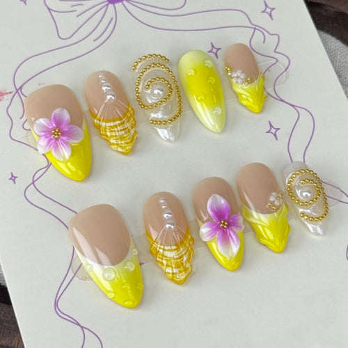 Artistic Designed Press-On Nail Set Bowlift