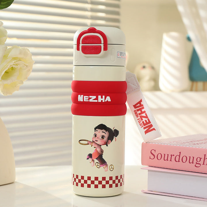 Women's Insulated Bottle with Playful Design and Practical Carry Handle Bowlift