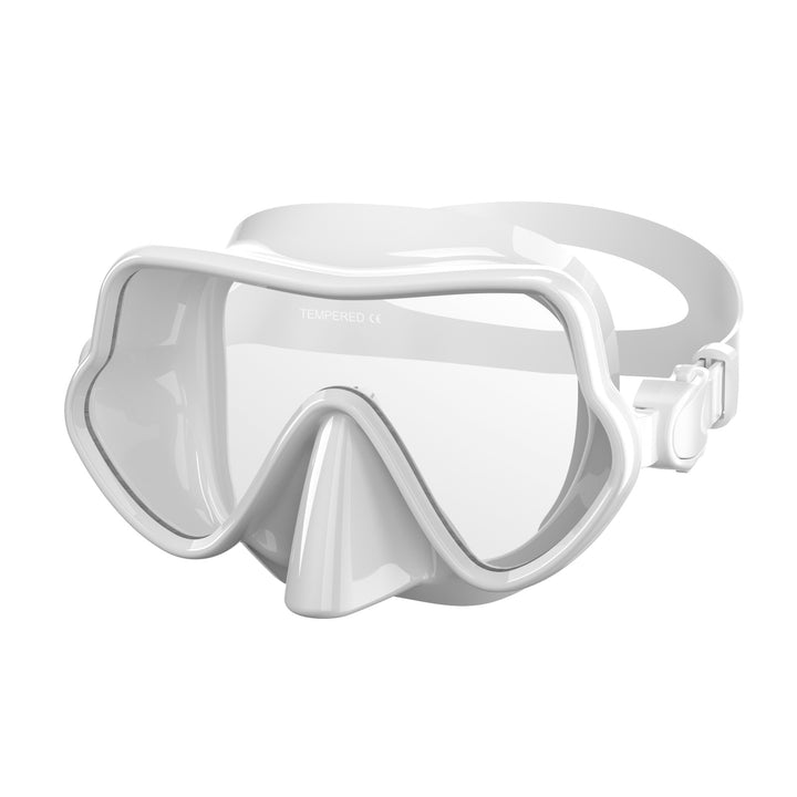 Diving mask with comprehensive field of vision and comfortable silicone border Bowlift