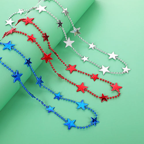 Women nan long Statement Necklace with star beads and ball chain Bowlift
