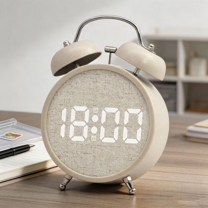 Digital Alarm Clock in Modern Design with Large LED Display Bowlift
