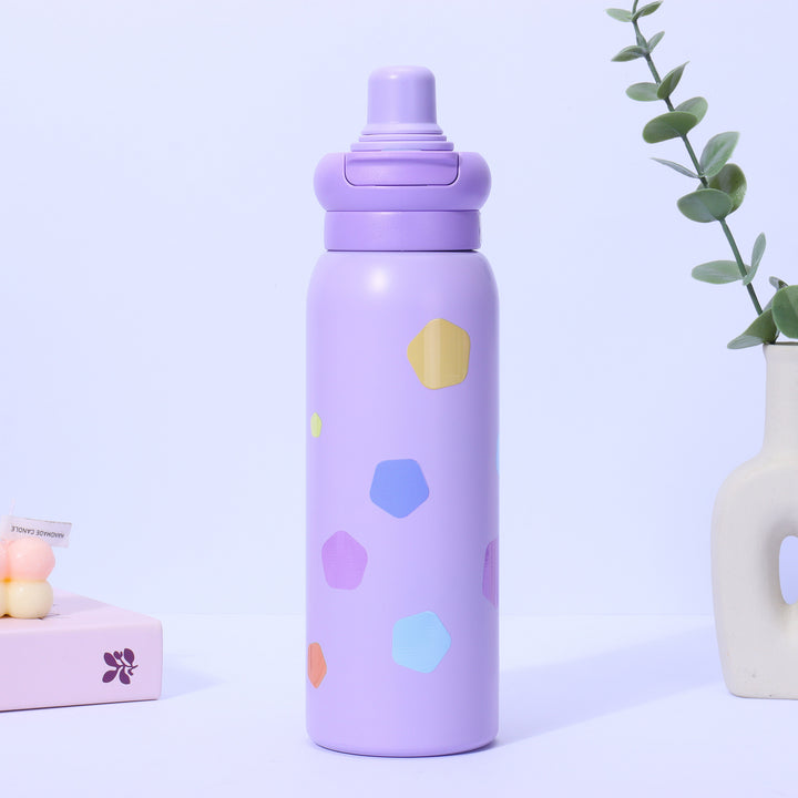 Women's thermo water bottle with non-slip grip and unique design Bowlift