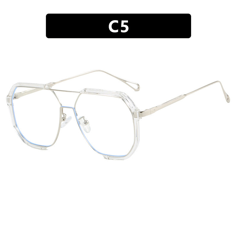 Ladies extravagant sunglasses in hexagonal design with transparent frame Bowlift
