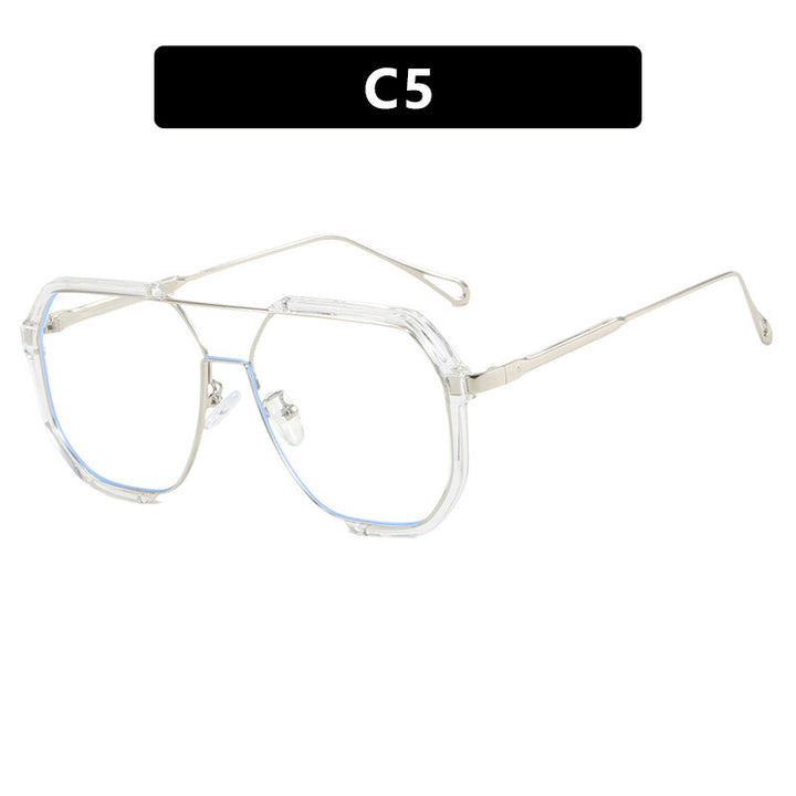 Ladies extravagant sunglasses in hexagonal design with transparent frame Bowlift